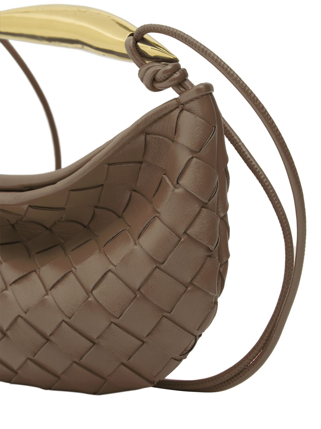 Shop Bottega Veneta Mini Sardine Leather Crossbody Bag In Taupe Grey