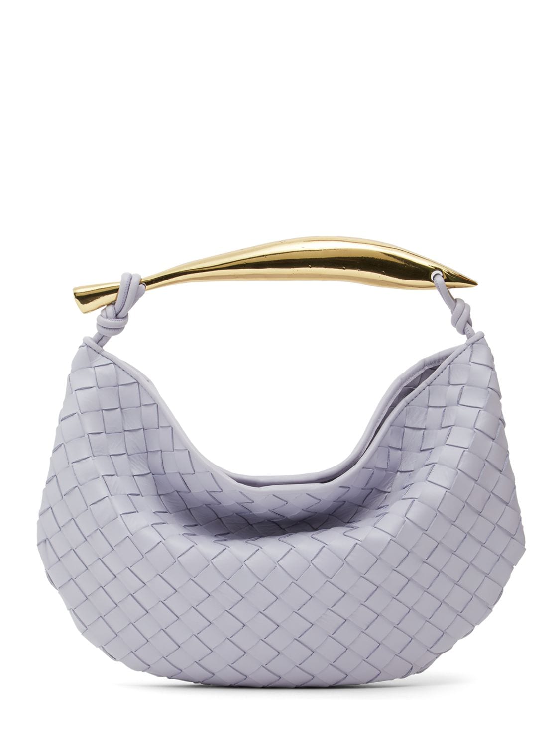 Bottega Veneta Sardine Leather Top Handle Bag In Oyster