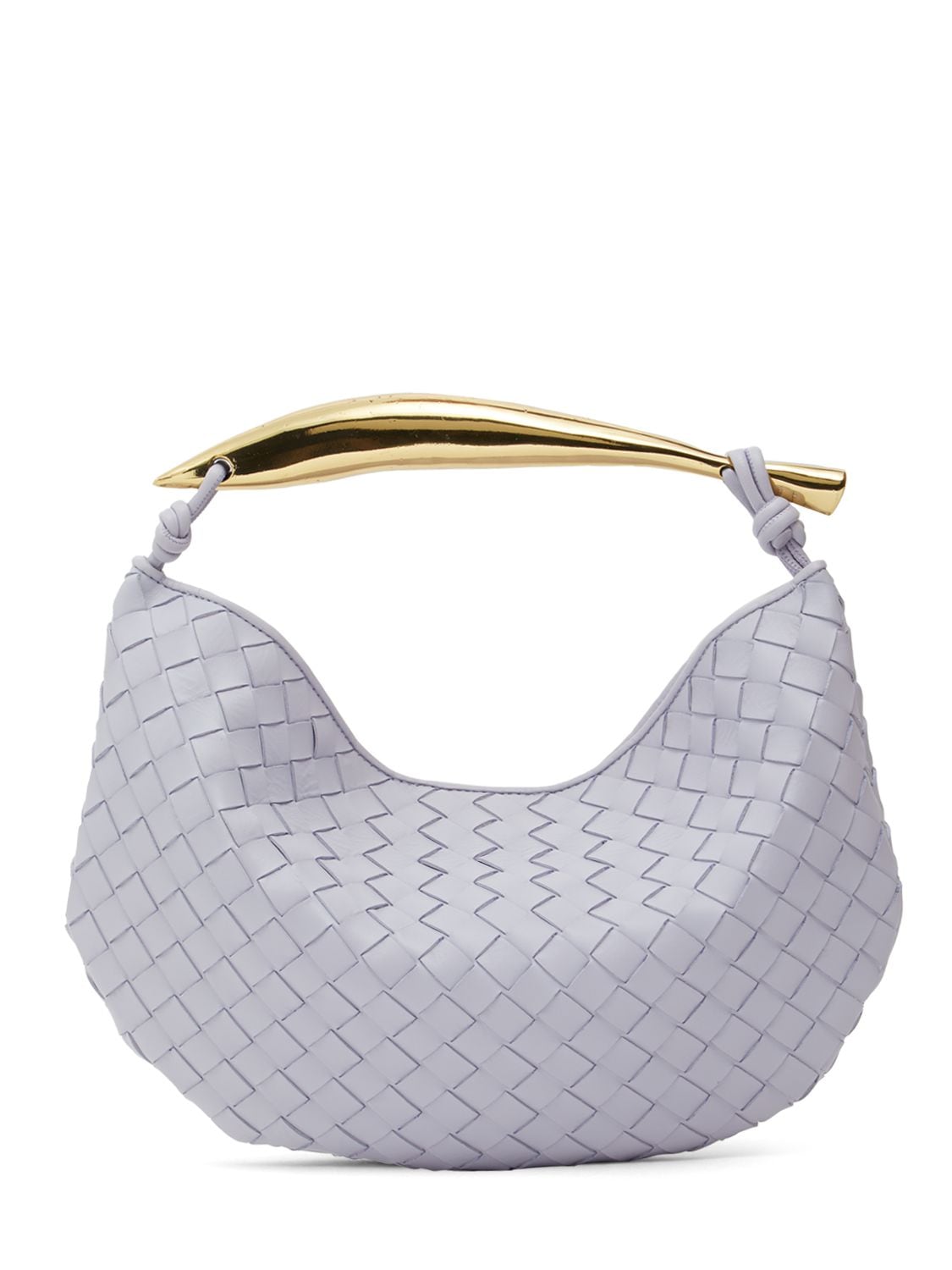 Shop Bottega Veneta Small Sardine Leather Top Handle Bag In Oyster