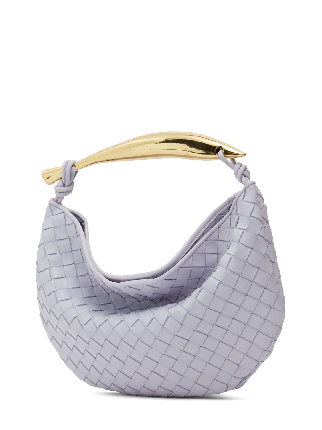 Shop Bottega Veneta Small Sardine Leather Top Handle Bag In Oyster