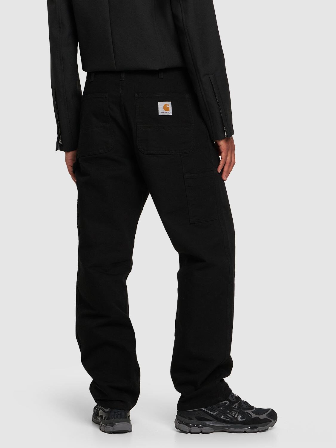 Shop Carhartt Single-knee Relaxed Straight Fit Pants In Rinsed Black