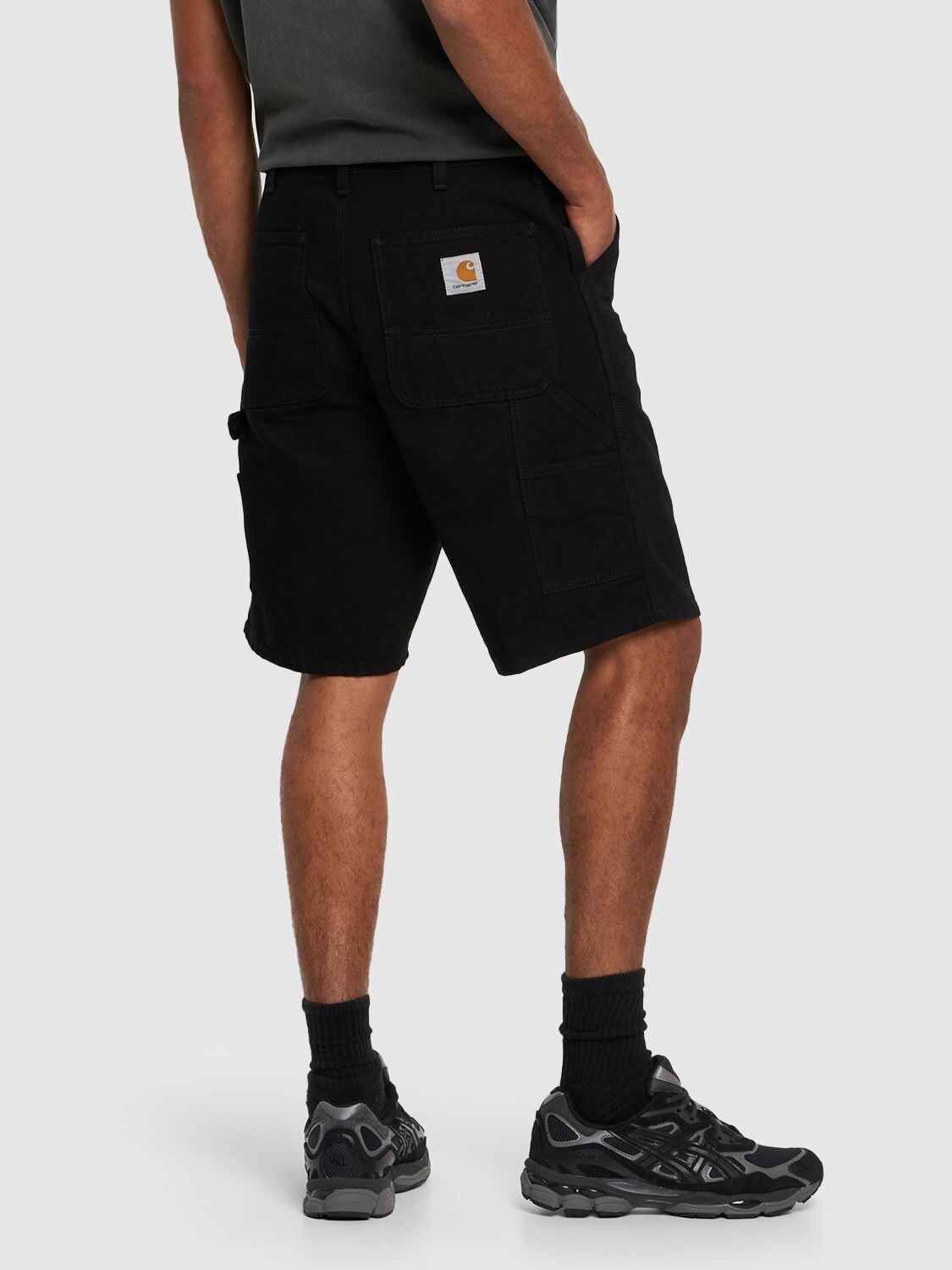 Carhartt Black Single Knee Shorts In Rinsed Black | ModeSens