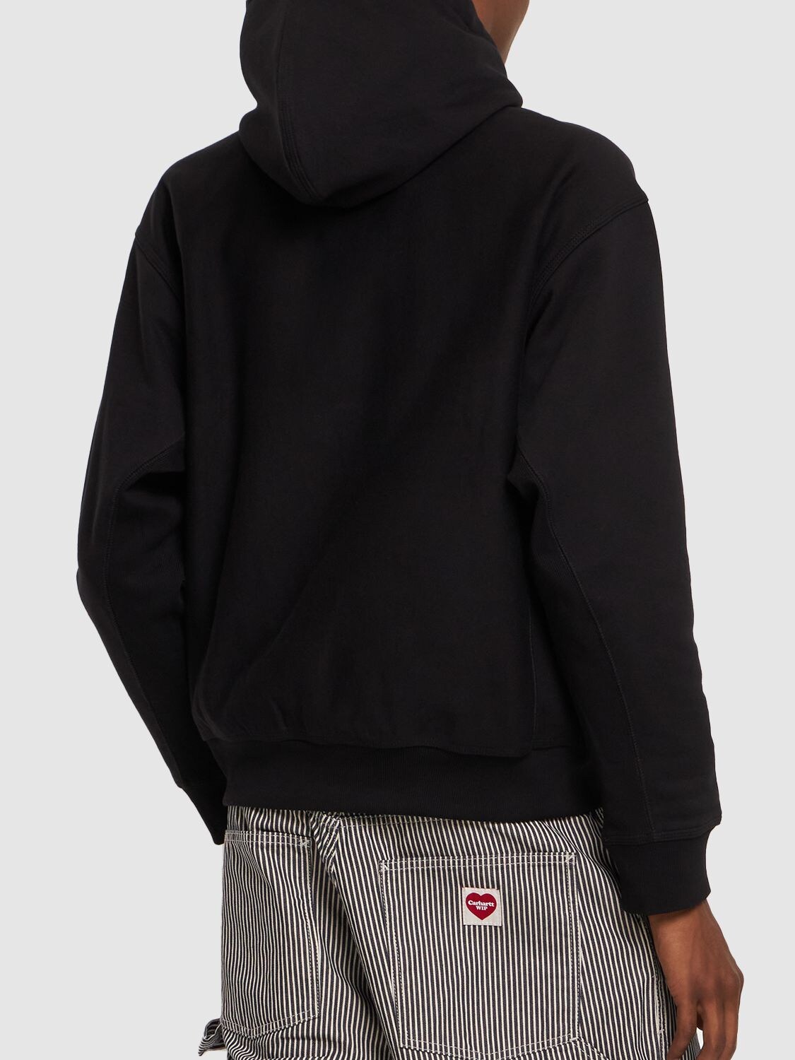 Shop Carhartt American Script Sweatshirt Hoodie In Black