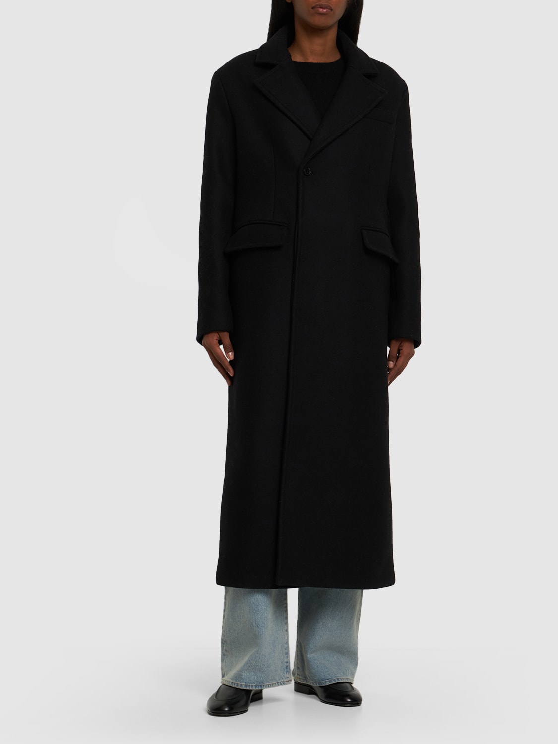 Shop Loulou Studio Vido Wool & Cashmere Long Coat In Black