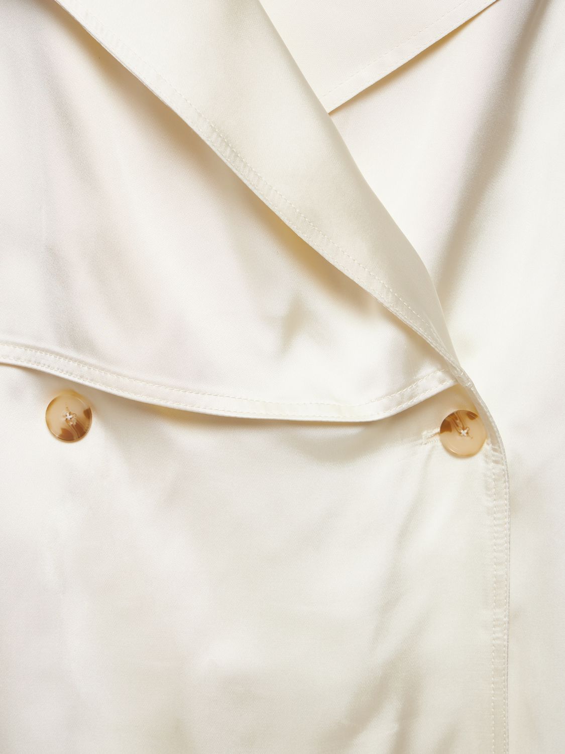 Shop Loulou Studio Lonna Double Breast Viscose Trench Coat In Ivory