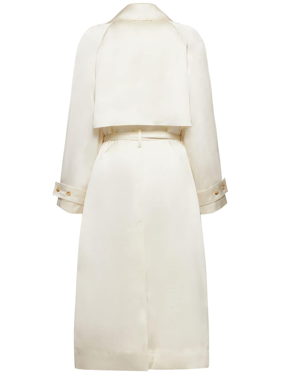 Shop Loulou Studio Lonna Double Breast Viscose Trench Coat In Ivory