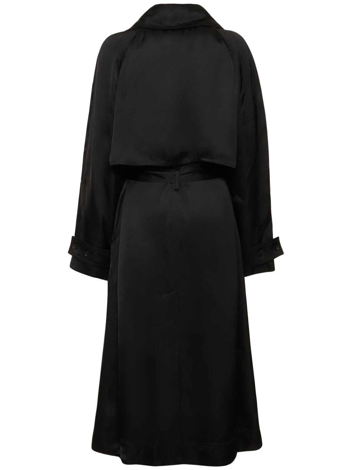 Shop Loulou Studio Lonna Double Breast Viscose Trench Coat In Black