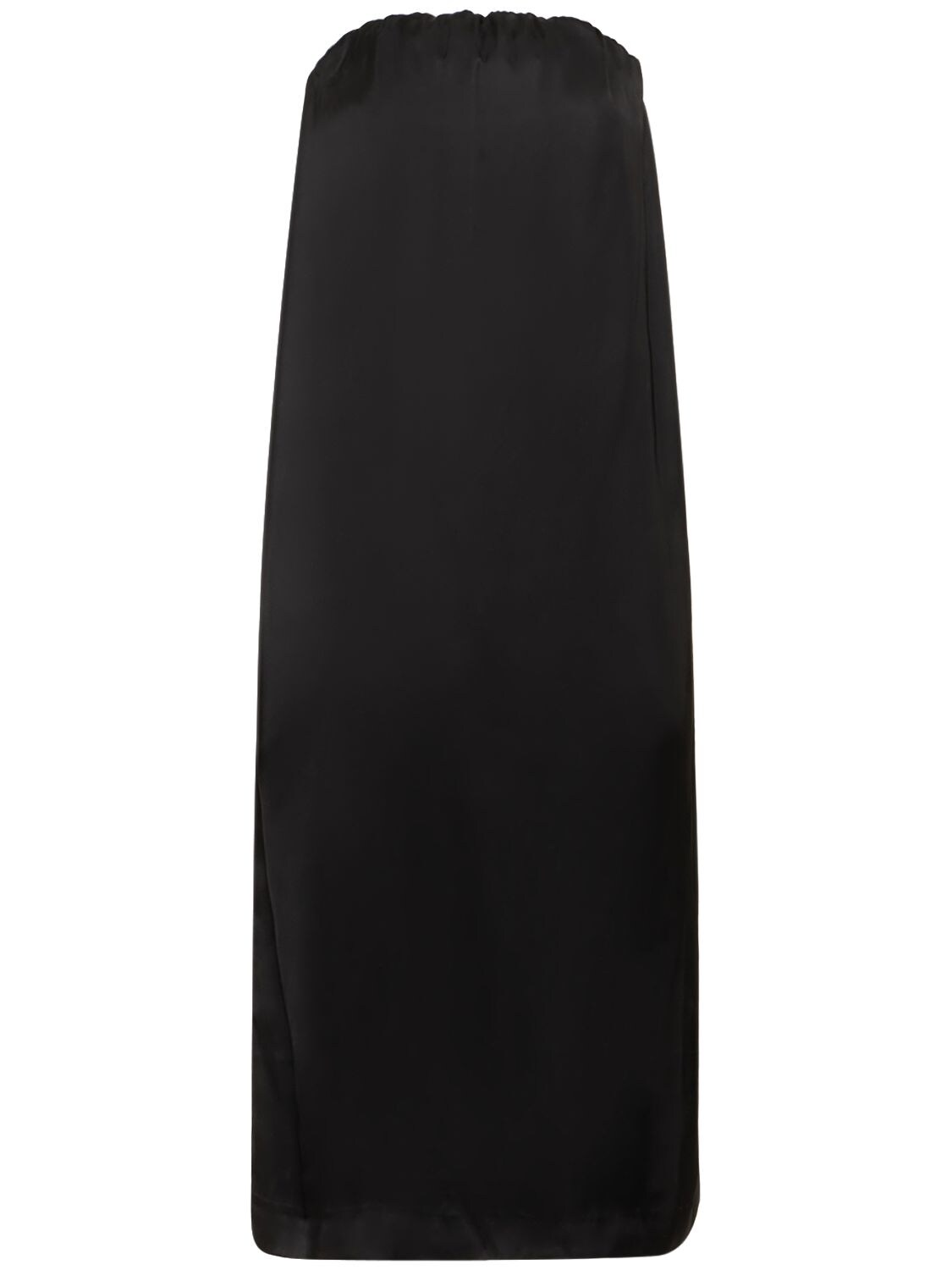 LOULOU STUDIO SIPLE STRAPLESS VISCOSE MIDI DRESS