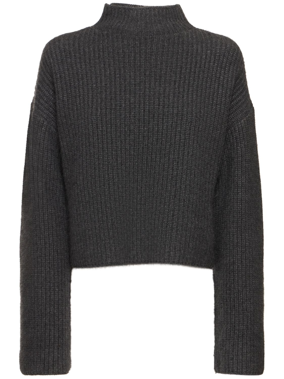 Shop Loulou Studio Faro High Neck Cashmere Sweater In Grey