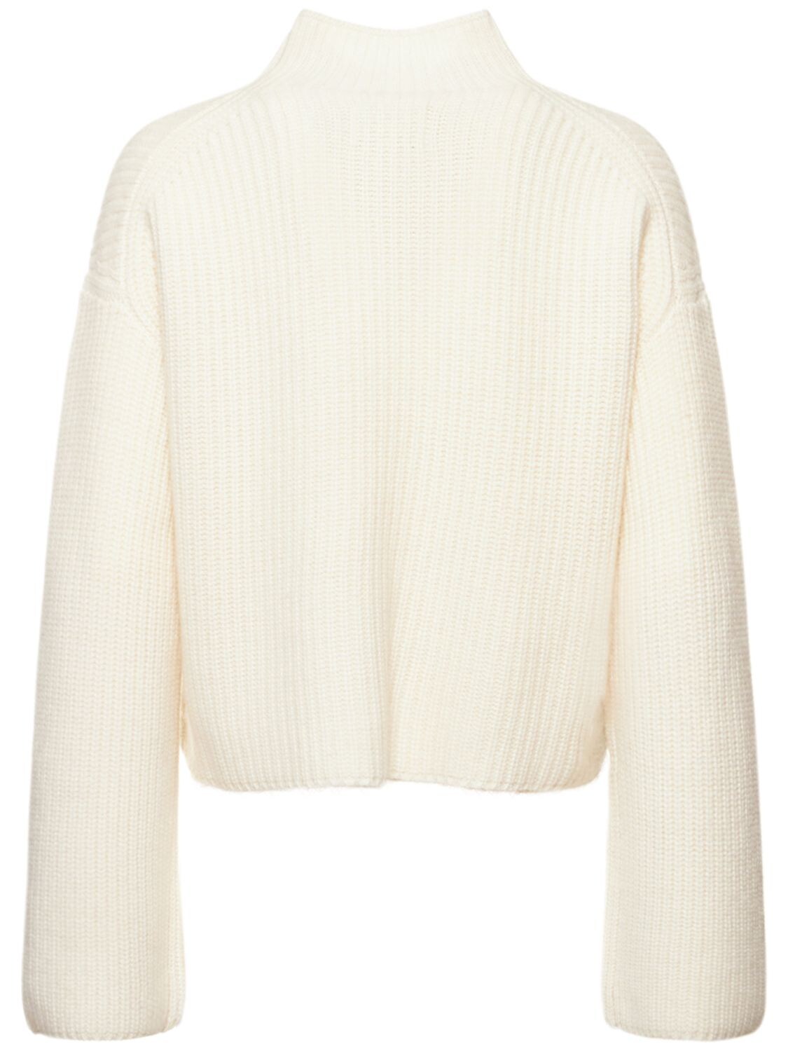 Shop Loulou Studio Faro High Neck Cashmere Sweater In Ivory