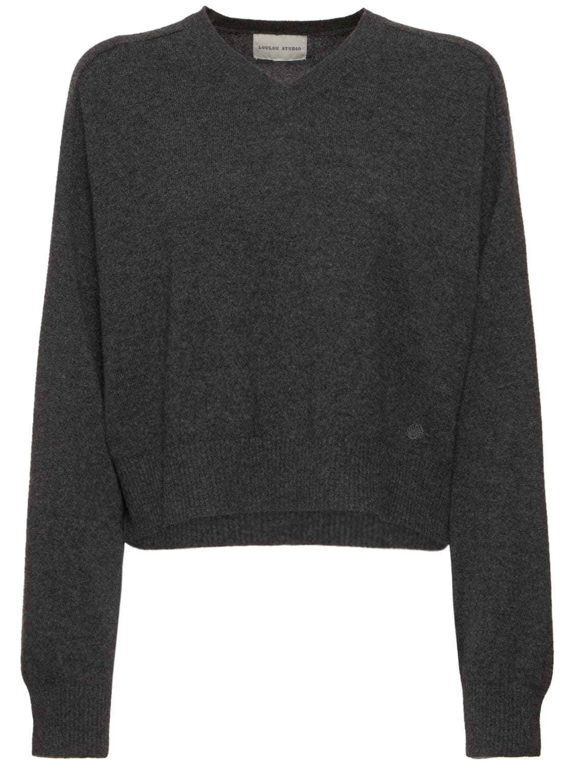 Loulou Studio Emsalo V Neck Cashmere Sweater In Grey