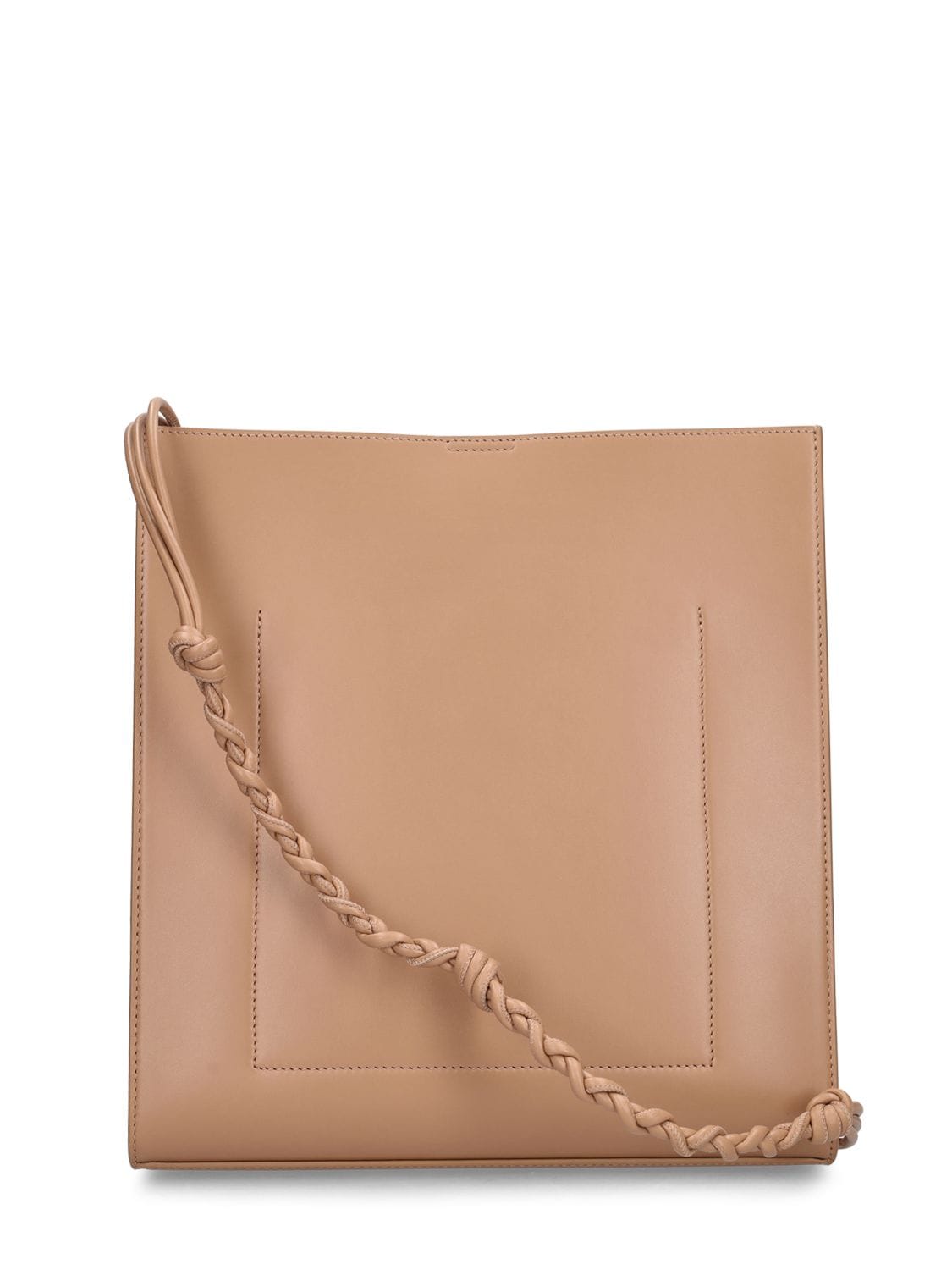 Shop Jil Sander Medium Tangle Leather Crossbody Bag In Clay