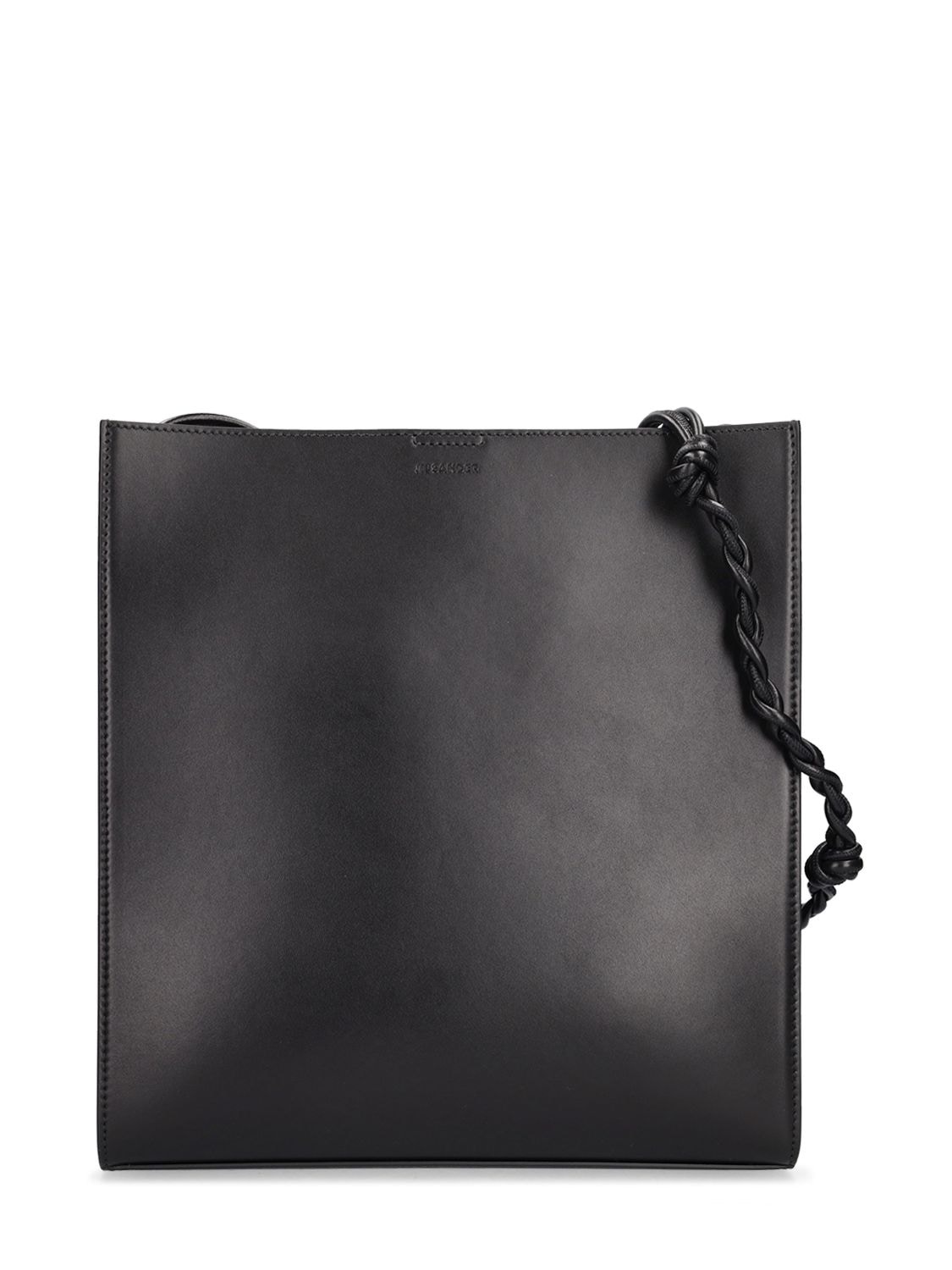 Jil Sander Medium Tangle Leather Crossbody Bag In Black