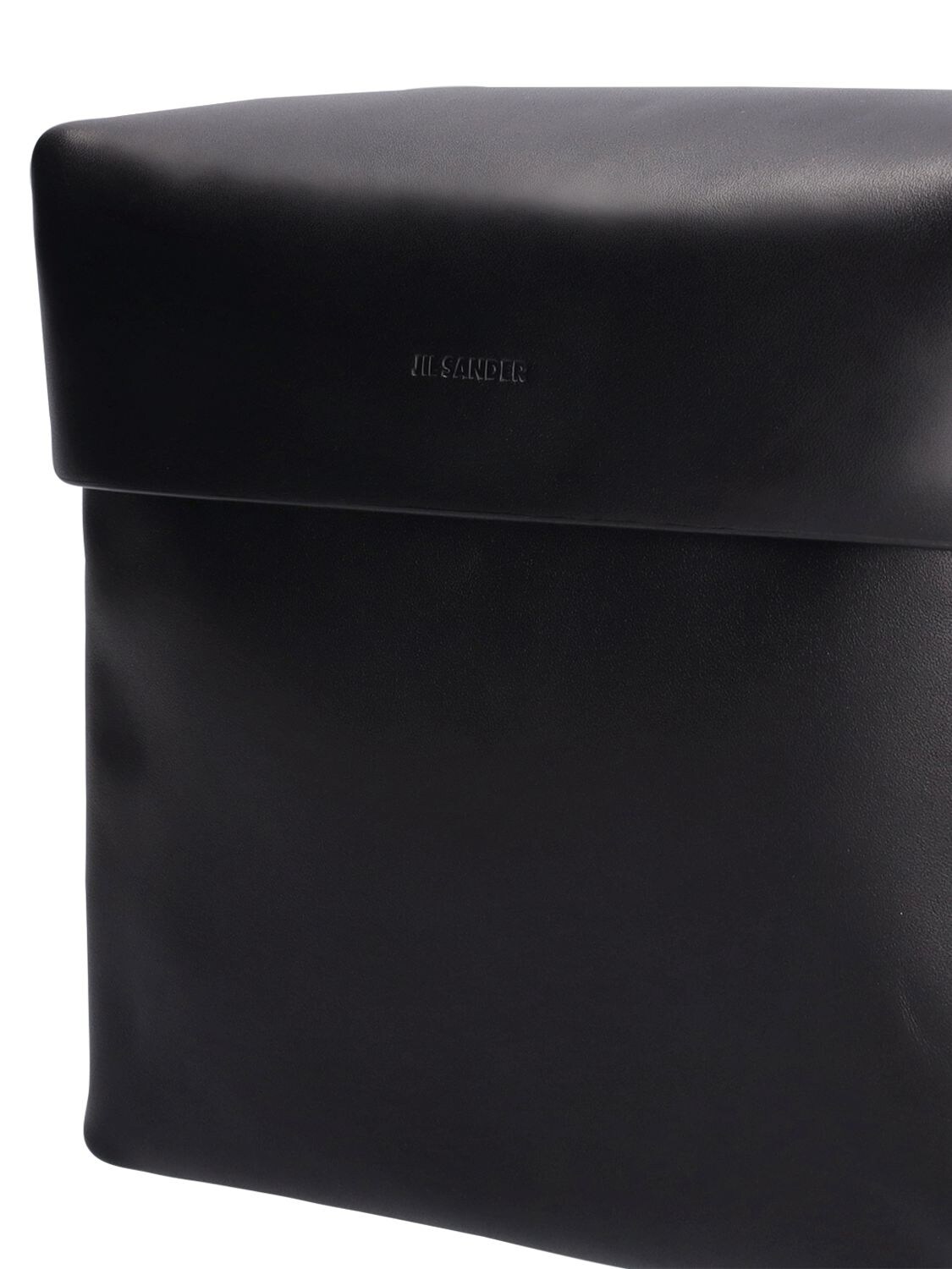 Shop Jil Sander Lid Leather Crossbody Bag In Black