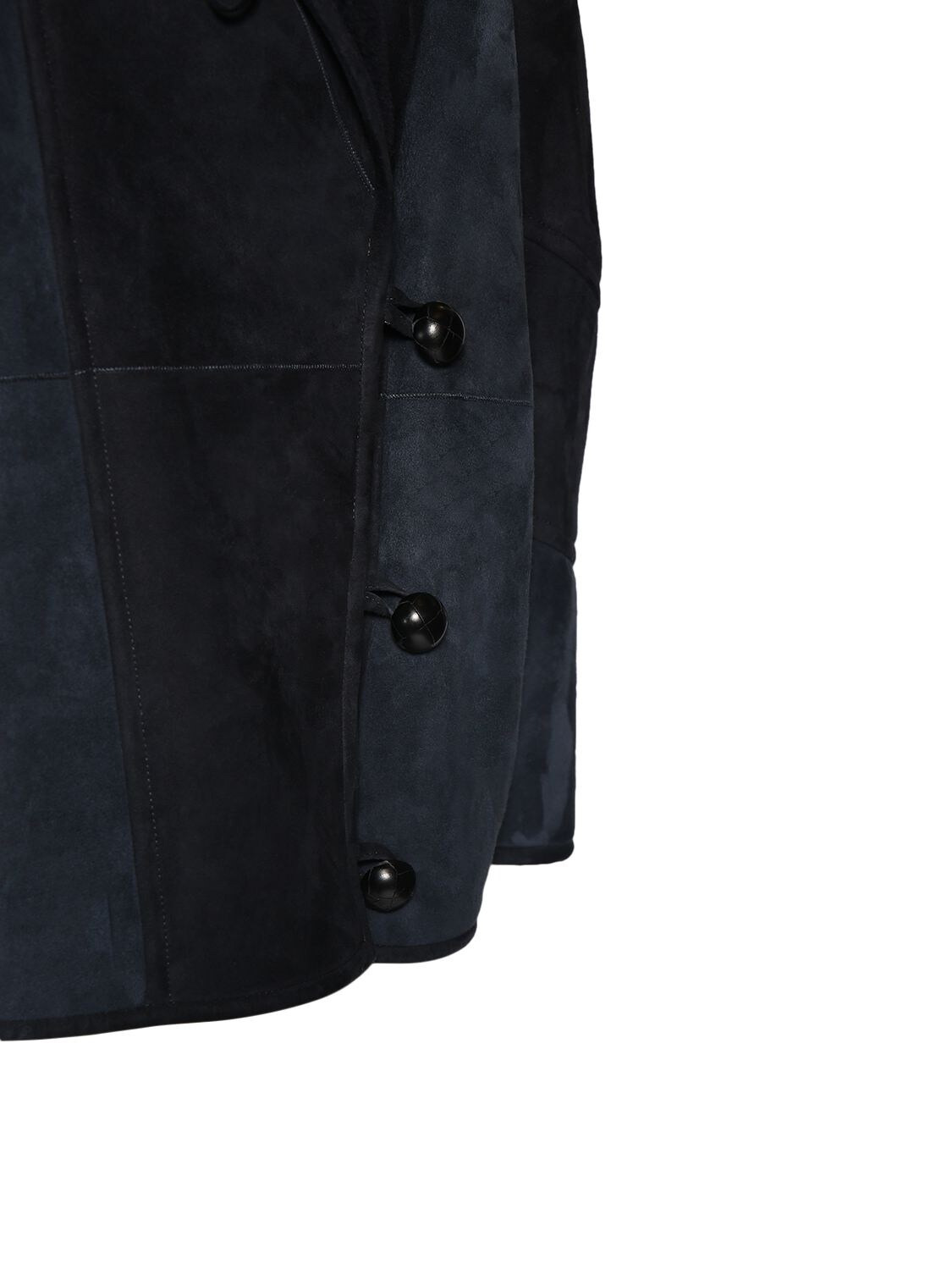 Shop Marant Etoile Abeni Lambfur Leather Jacket In Blue