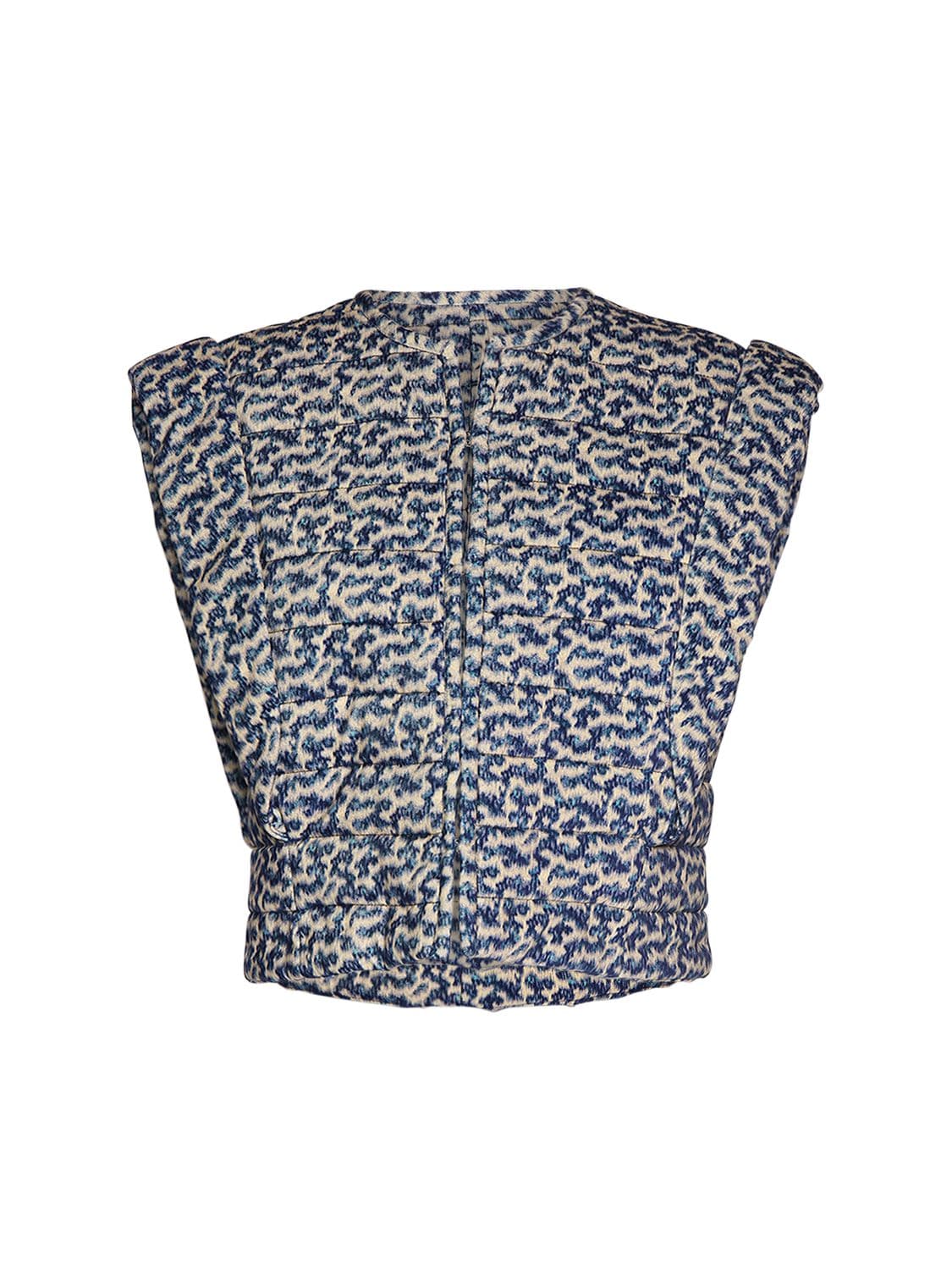 Image of Aziela Padded Printed Cotton Vest