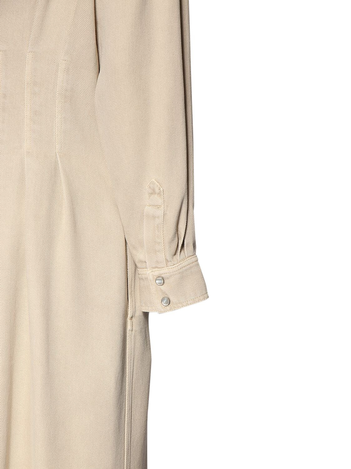 Shop Marant Etoile Tomia Lyocell Shirt Long Dress In Ecru