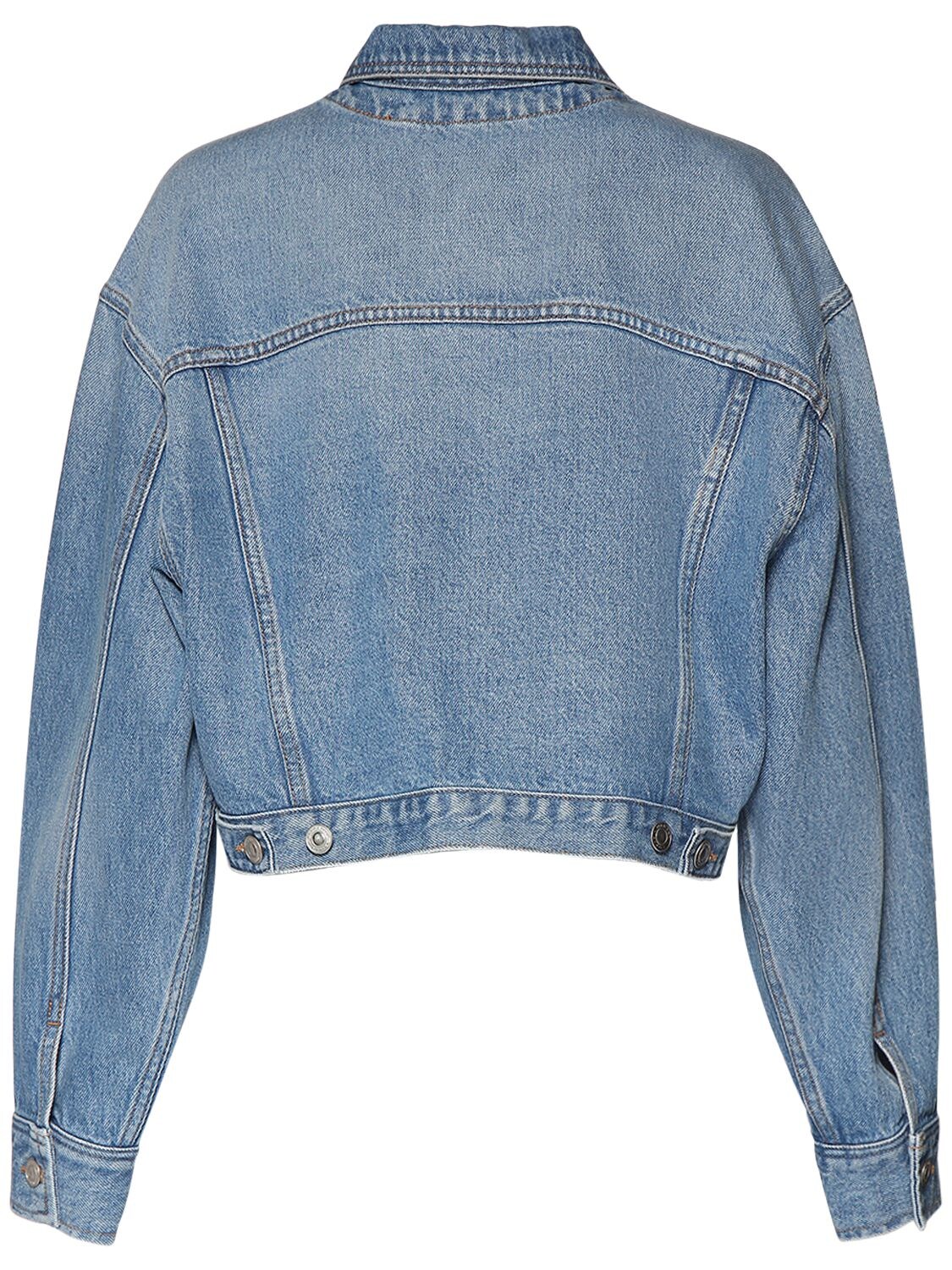 Shop Marant Etoile Tadia Cotton Denim Jacket In Light Blue