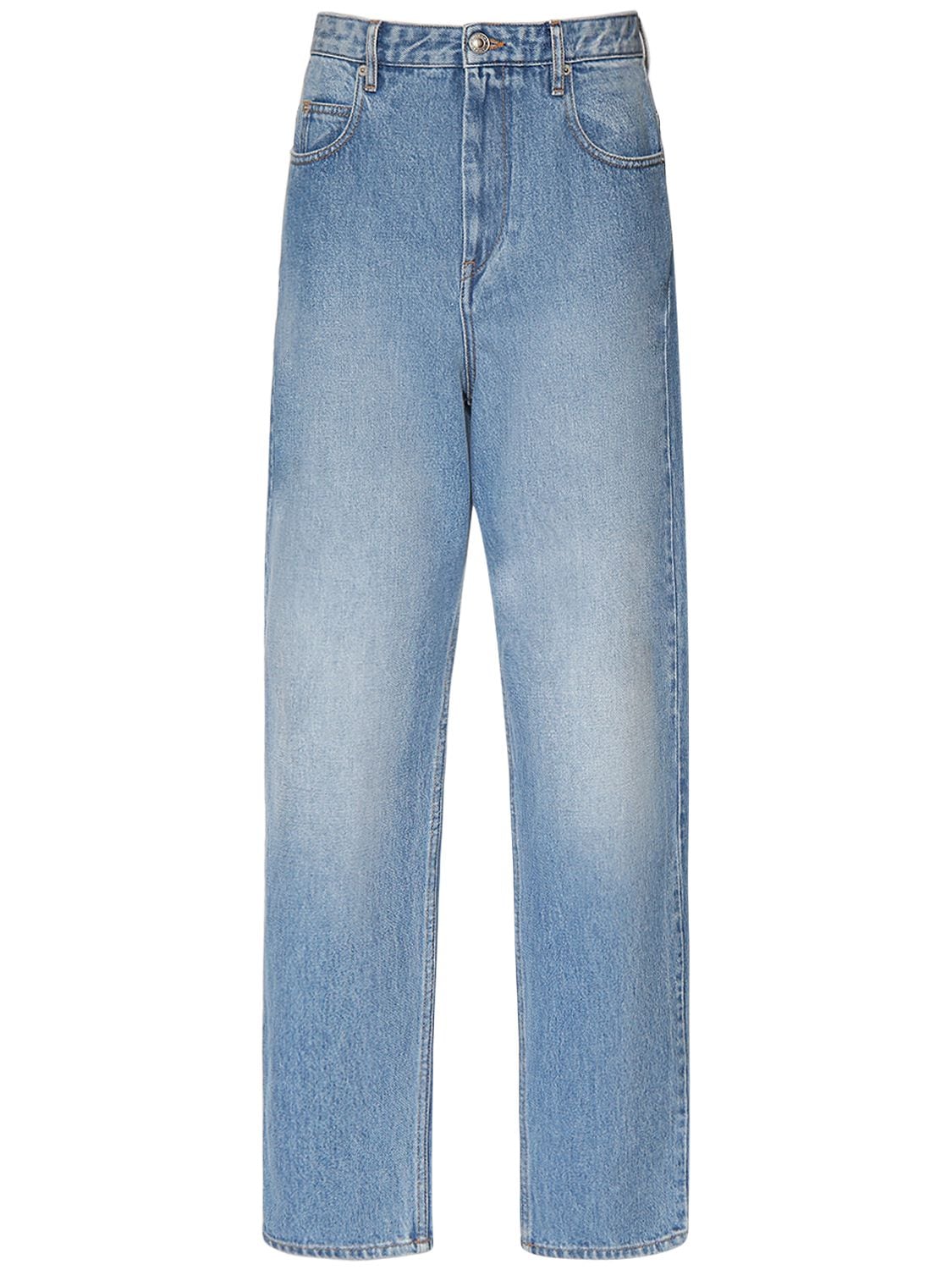 Image of Corsy Cotton Denim Wide Jeans