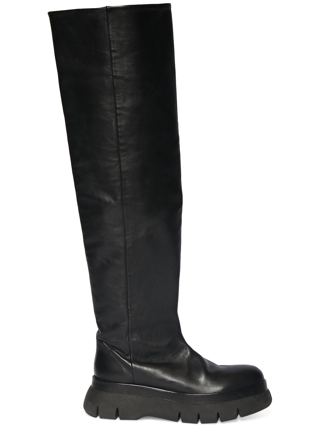 Shop Isabel Marant 40mm Malyx Leather Over The Knee Boots In Black