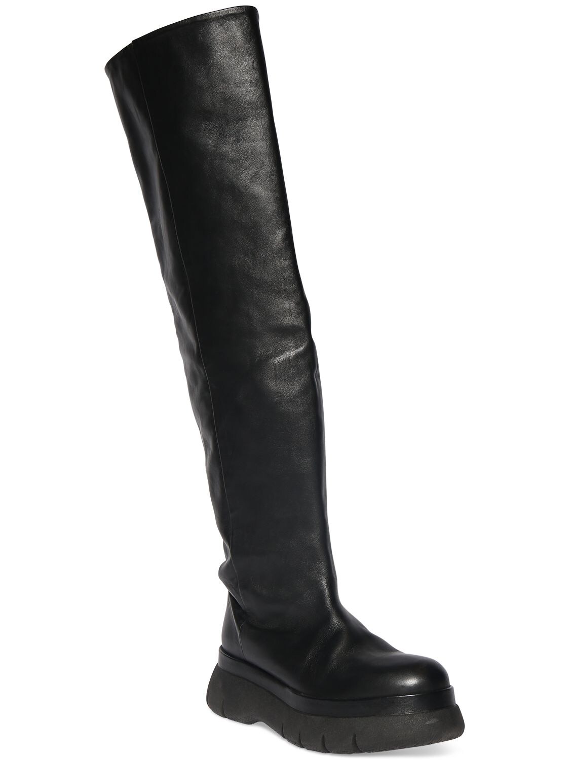 Shop Isabel Marant 40mm Malyx Leather Over The Knee Boots In Black