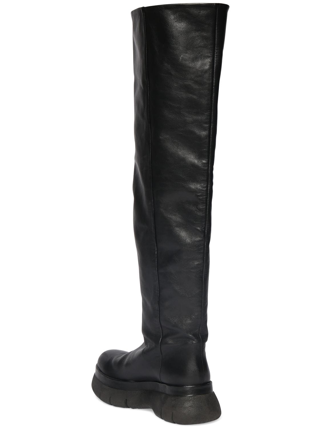 Shop Isabel Marant 40mm Malyx Leather Over The Knee Boots In Black