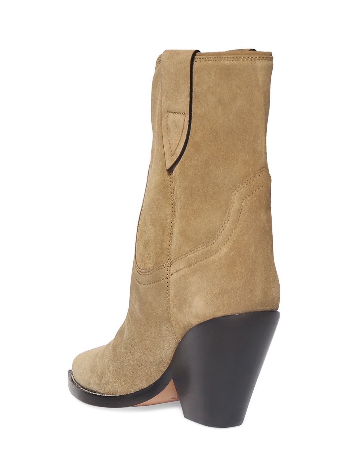 Shop Isabel Marant 90mm Leyane Suede Ankle Boots In Taupe