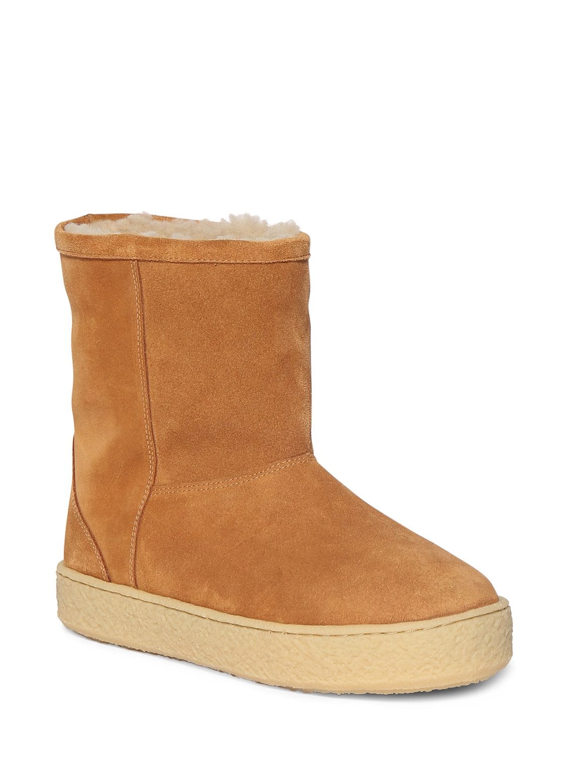 Shop Isabel Marant 30mm Frieze Suede Ankle Boots In Tan