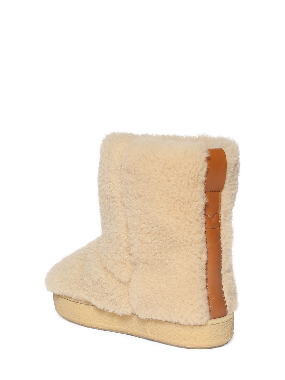 Shop Isabel Marant 30mm Frieze Shearling Ankle Boots In Ecru