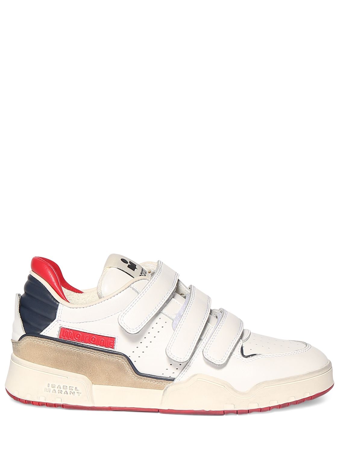 Isabel Marant Oney Low Leather Sneakers In Blue