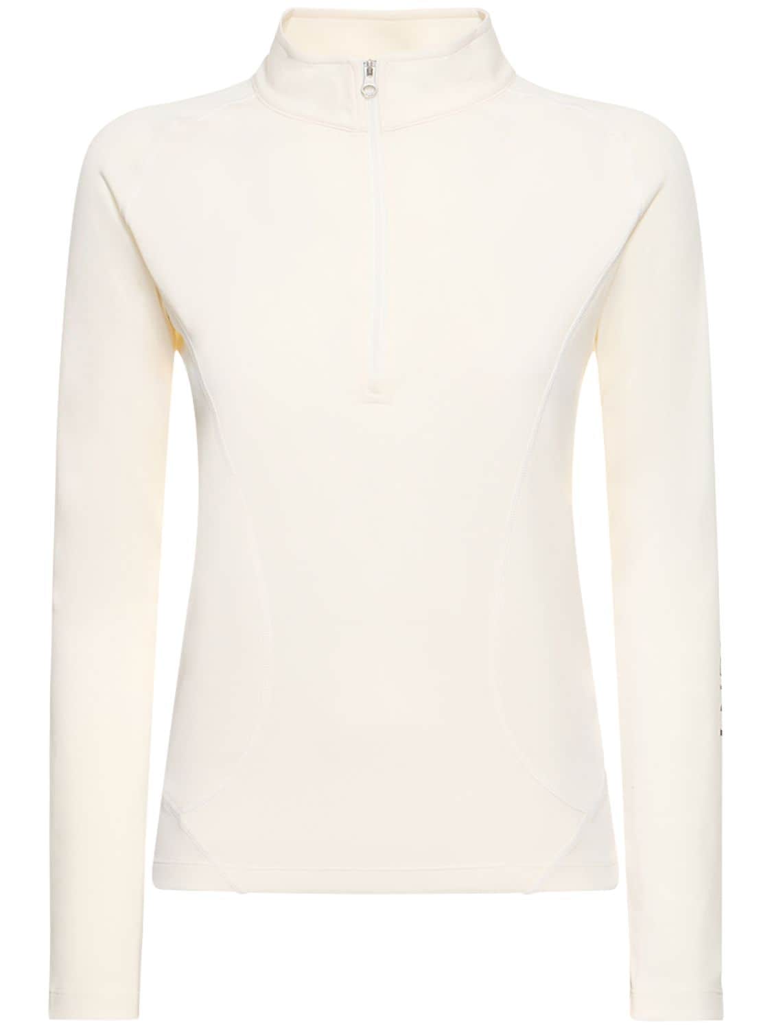 Perfect Moment Thermal Back Seam 1/2 Zip Top In White