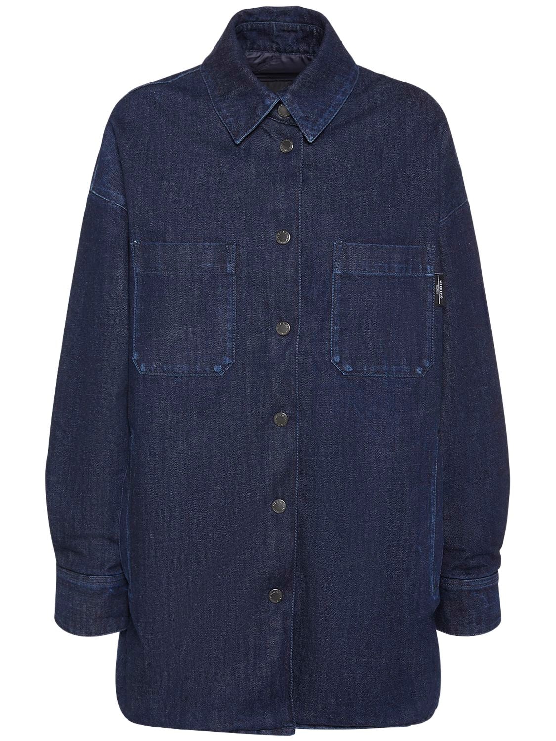 Weekend Max Mara Osso Padded Cotton Denim Shirt Jacket In Blue | ModeSens