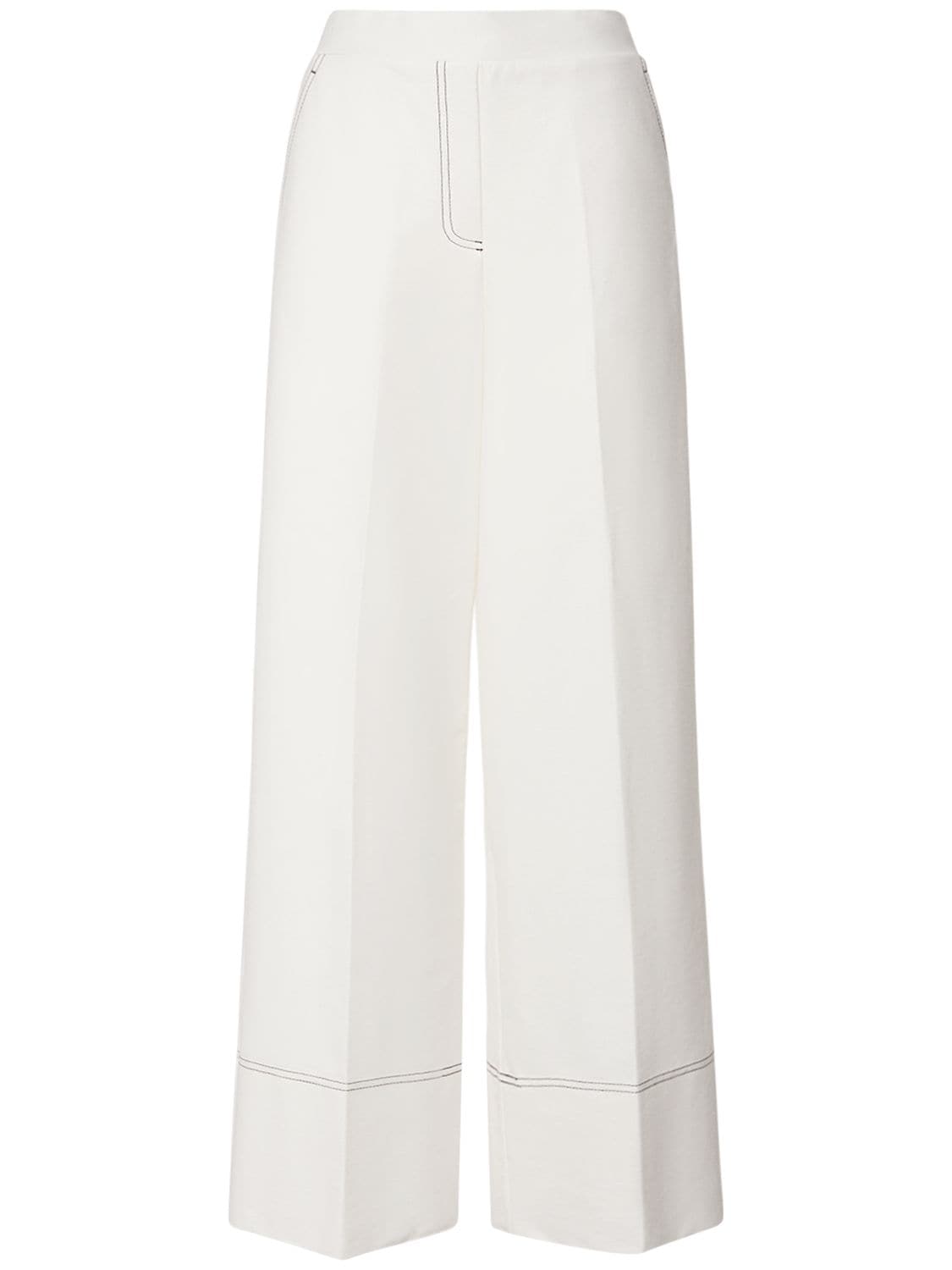 Max Mara Cordova Wide Jersey Pants In Off White | ModeSens