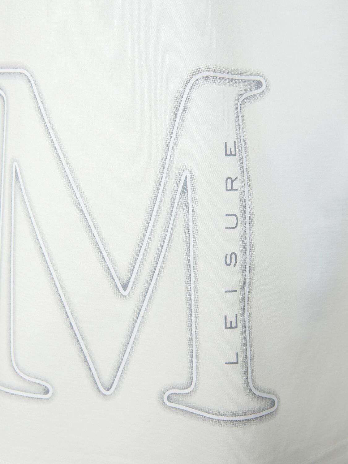 Shop Max Mara Monviso Logo Cotton & Modal T-shirt In White,silver