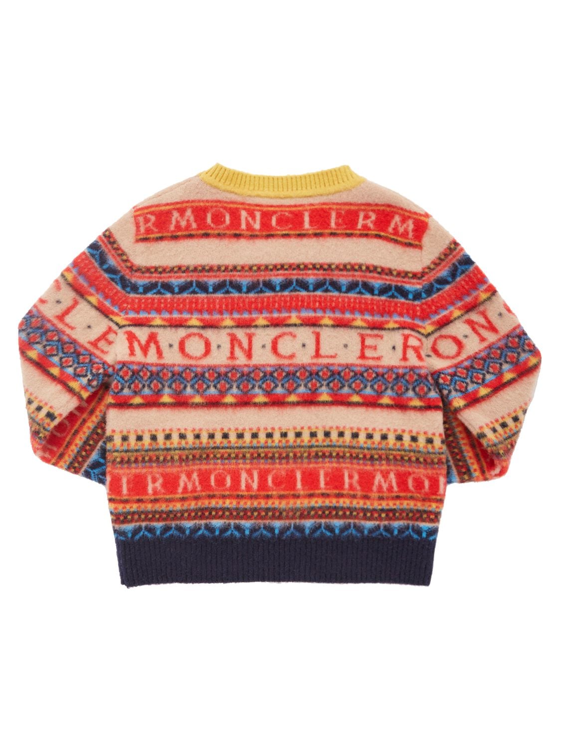 Shop Moncler Carded Wool Knit Sweater In Multicolor