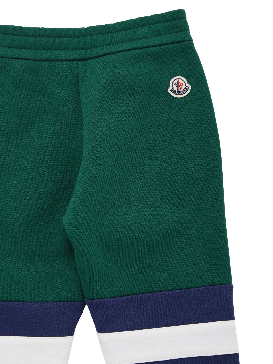 Shop Moncler Brushed Cotton Sweatpants In Dark Green