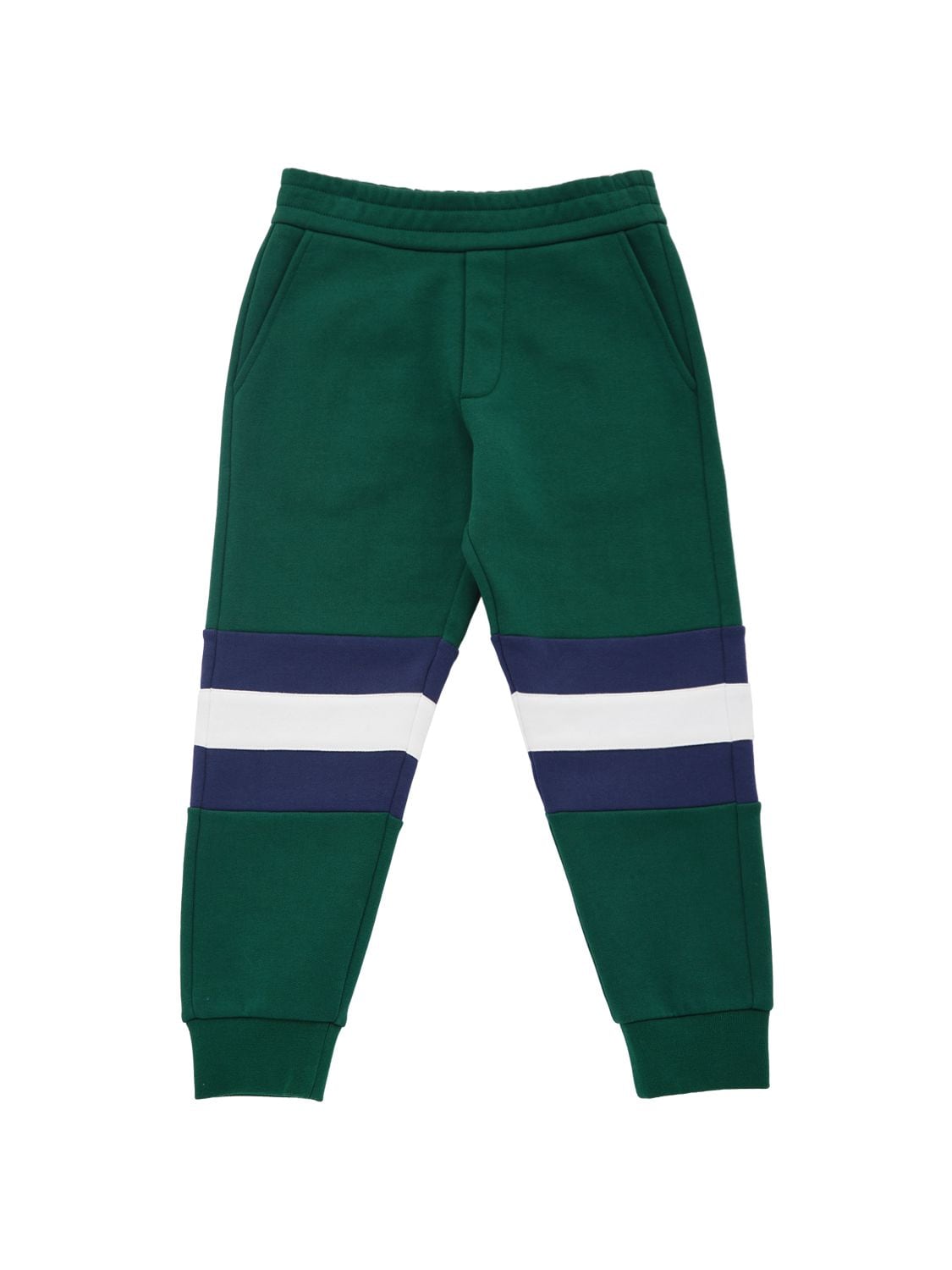 Moncler Kids' Brushed Cotton Sweatpants In Dark Green