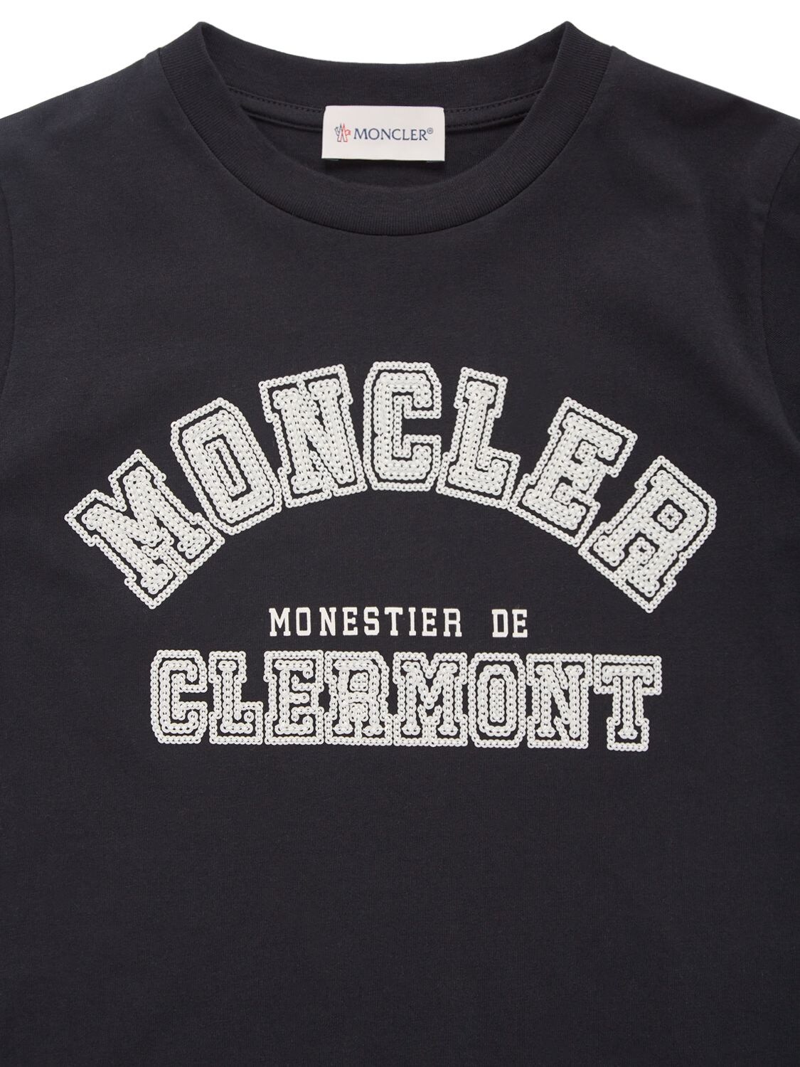 Shop Moncler Cotton Jersey L/s T-shirt In Black