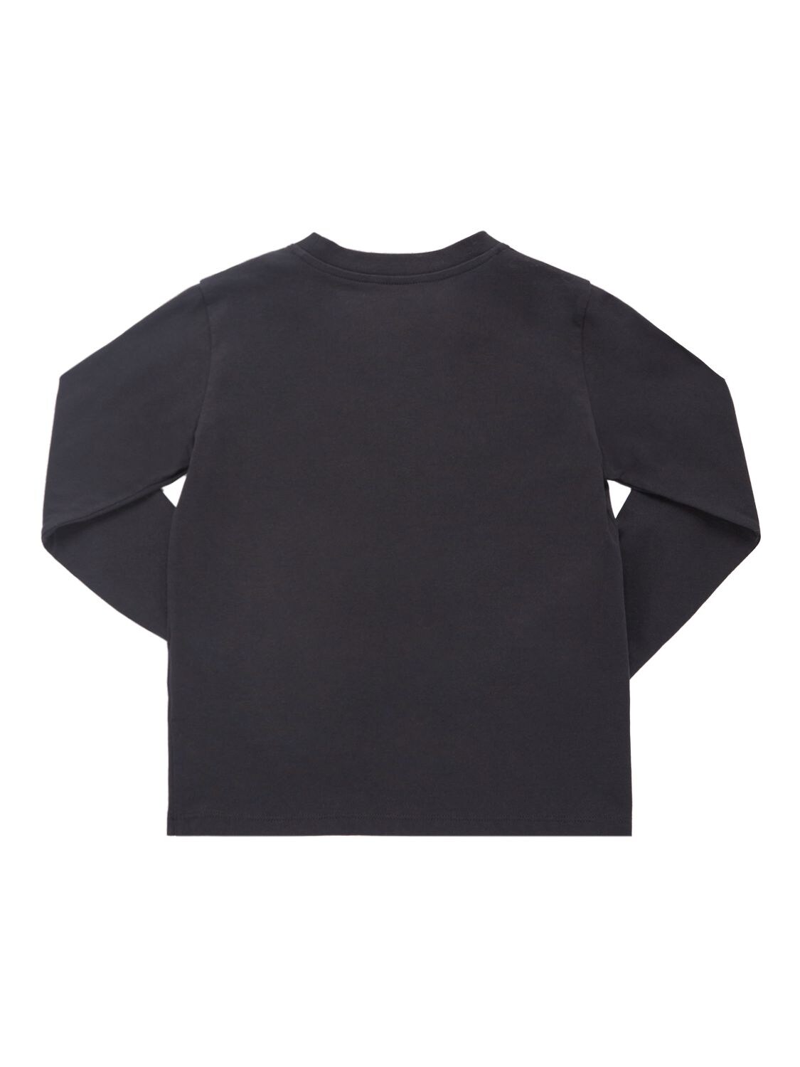 Shop Moncler Cotton Jersey L/s T-shirt In Black