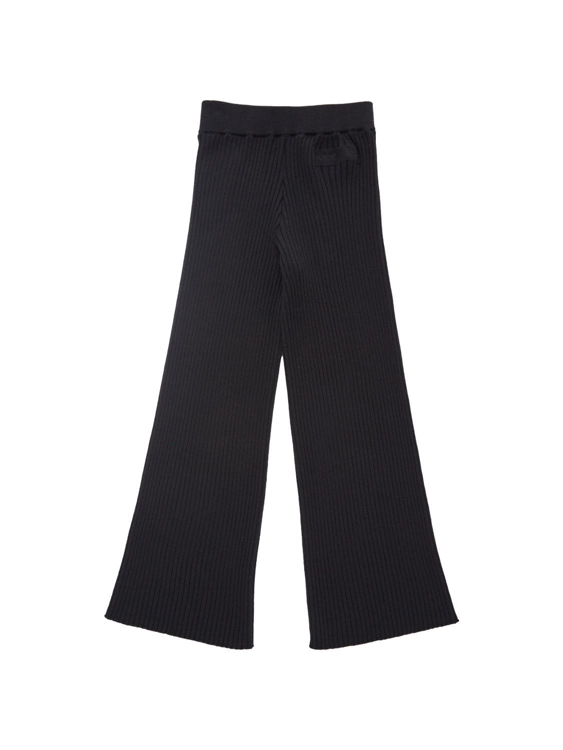 Shop Moncler Wool Blend Knit Pants In Black