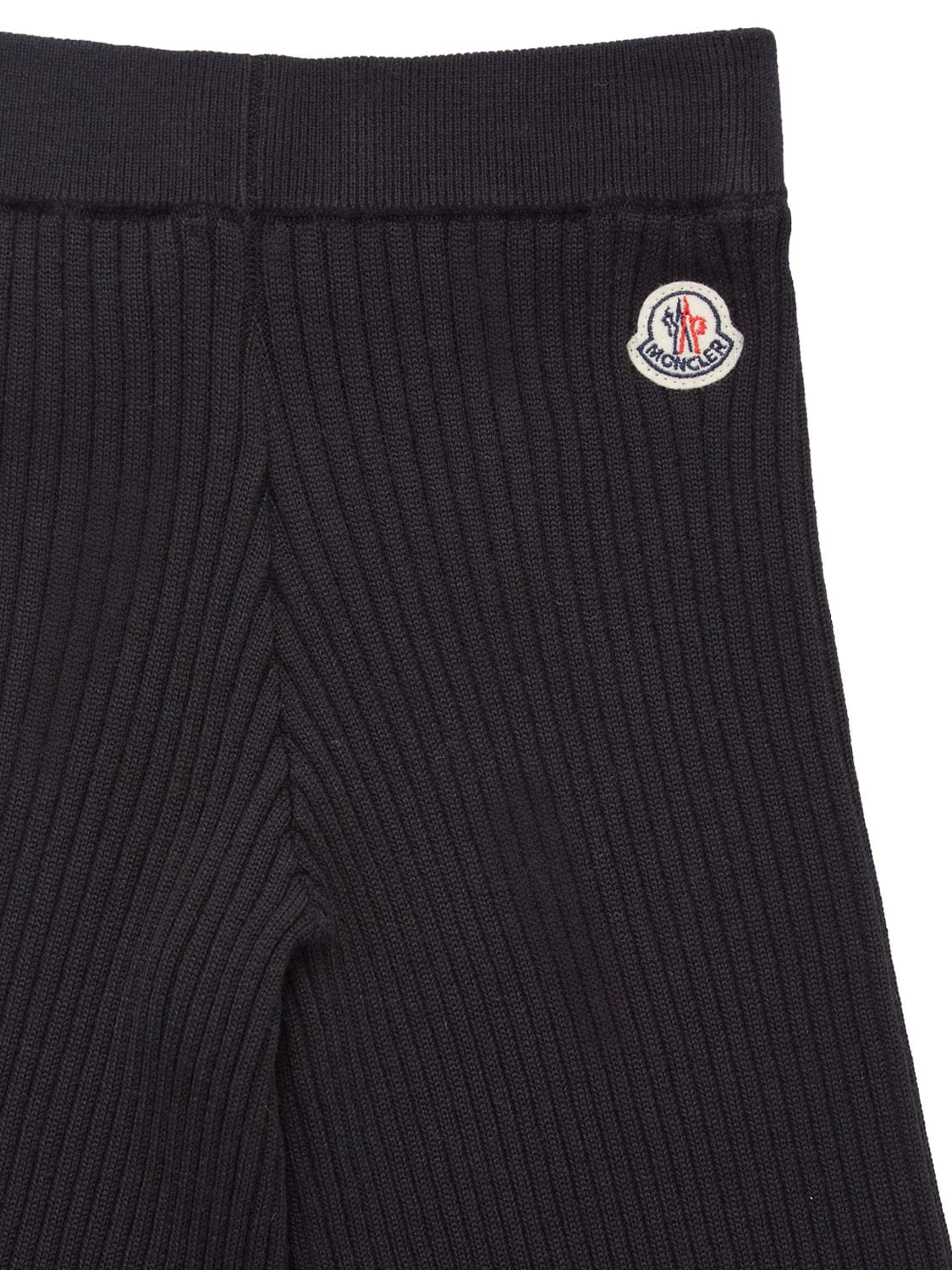 Shop Moncler Wool Blend Knit Pants In Black