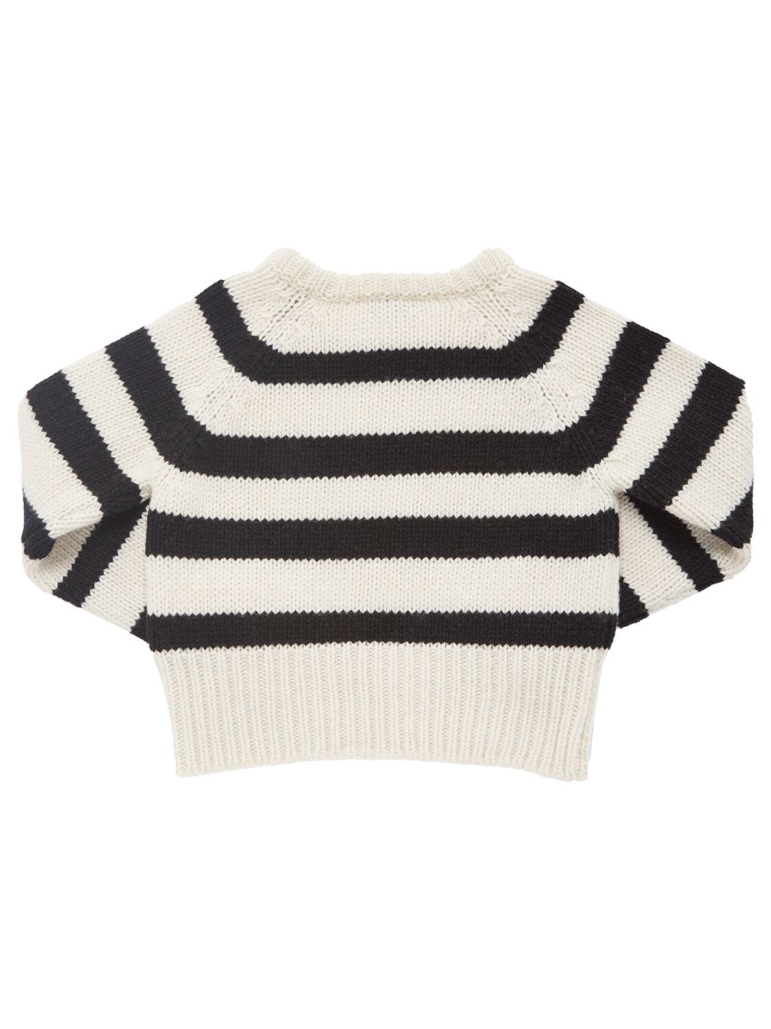 Shop Moncler Carded Wool Sweater In White,black