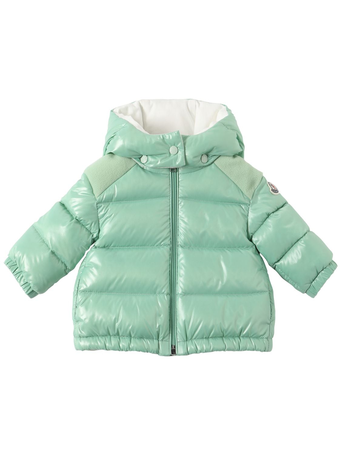 Moncler Kids' Valya Nylon Laqué Down Jacket In Light Green