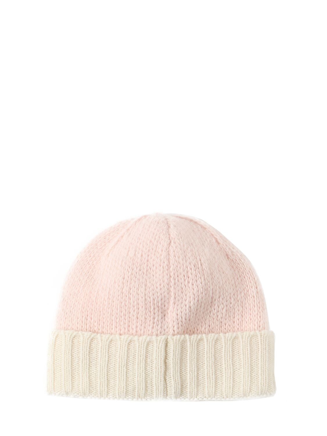 Shop Moncler Embroidered Wool Beanie In Pink