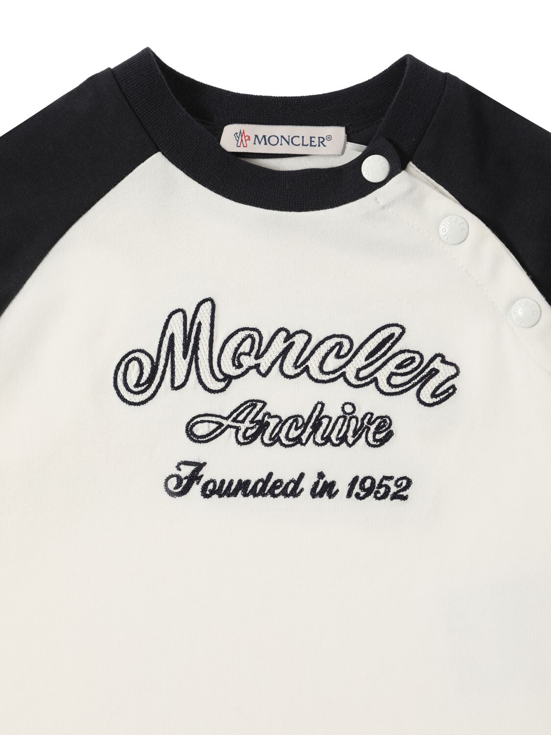 Shop Moncler Stretch Cotton L/s T-shirt In Natural