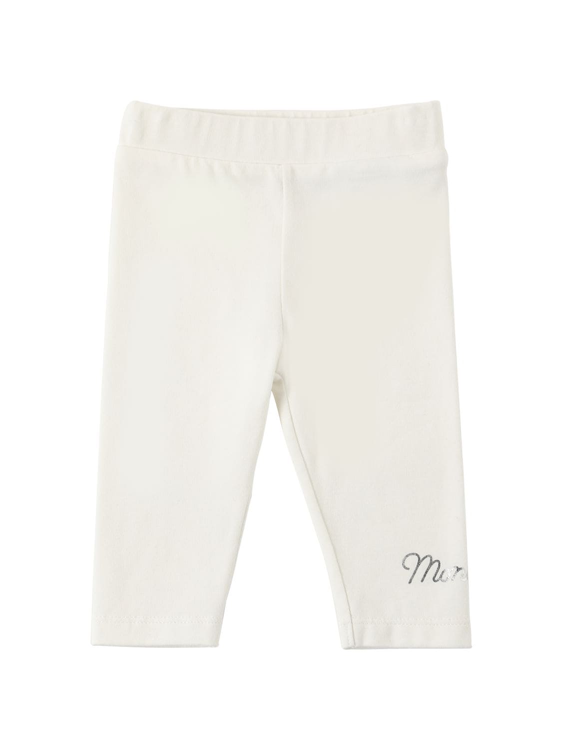 Moncler Kids' Stretch Cotton Leggings In Natural