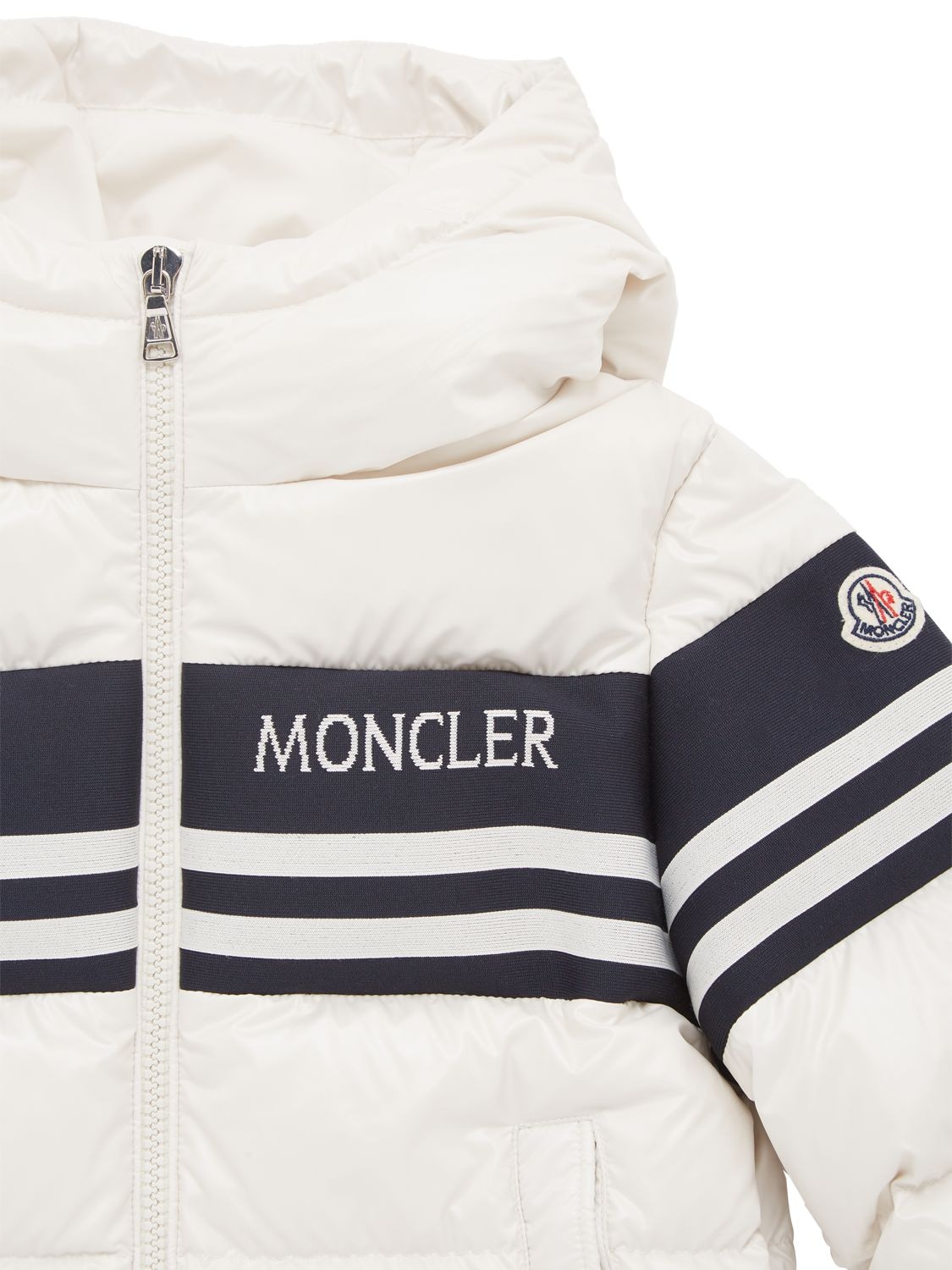 Shop Moncler Mangal Shiny Poly Down Jacket In Neutral
