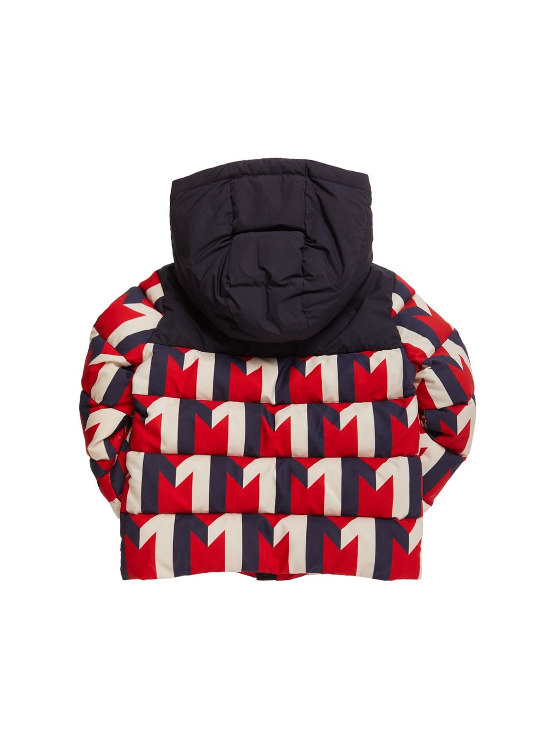 Shop Moncler Evano All Over Logo Printed Down Jacket In Multicolor
