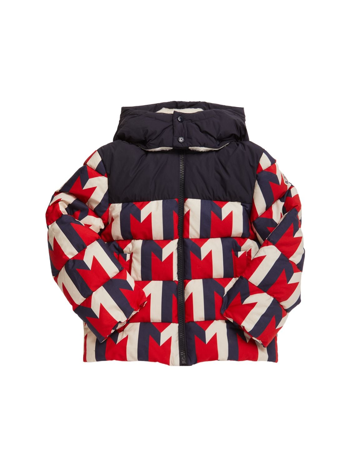 Moncler Kids' Evano All Over Logo Printed Down Jacket In Multicolor