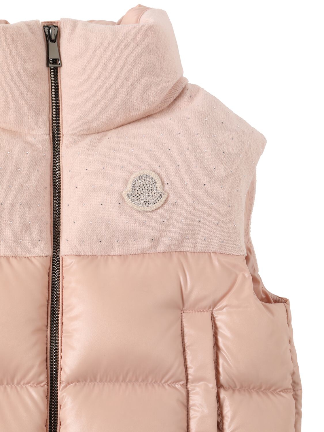 Shop Moncler Suzan Wool Blend & Nylon Down Vest In Pink